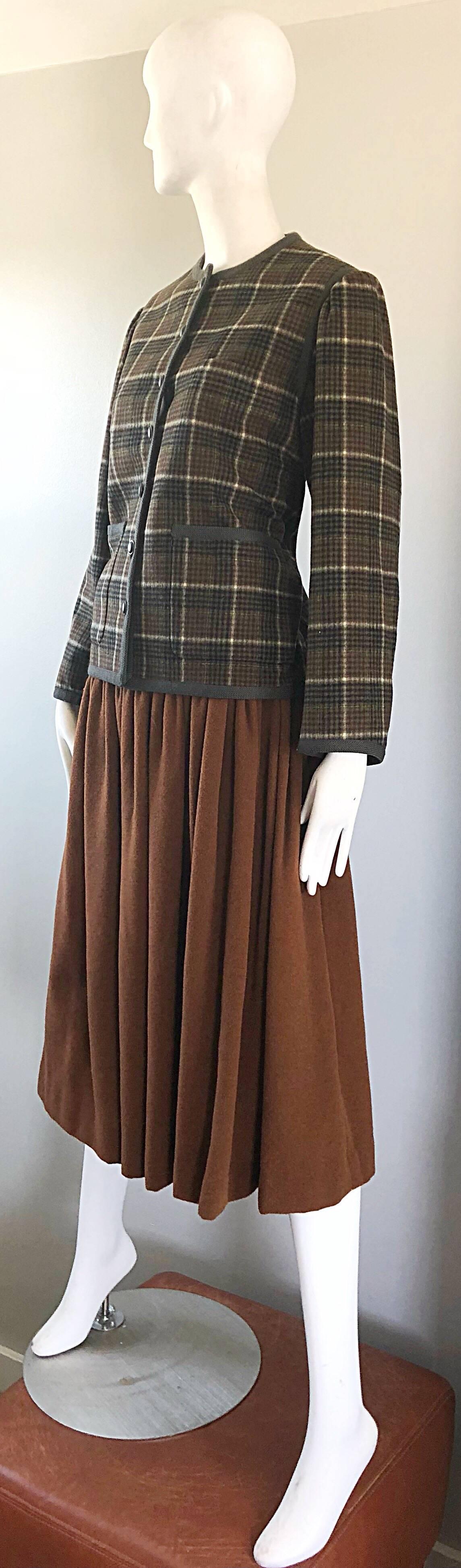 Vintage Yves Saint Laurent Russian Collection 1976 Jacket and Skirt Suit YSL 70s In Excellent Condition For Sale In San Diego, CA