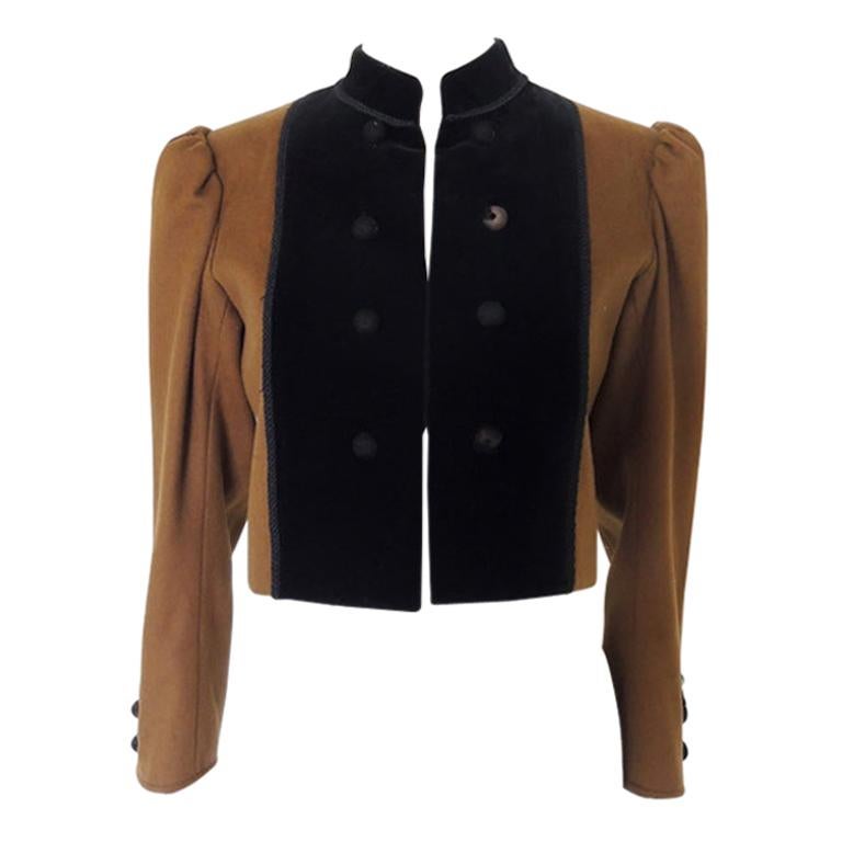 Vintage Yves Saint Laurent Russian Collection Wool Crop Jacket