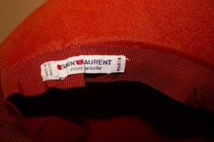 Vintage Yves Saint Laurent Rust Wool Hat with Ribbon Detail