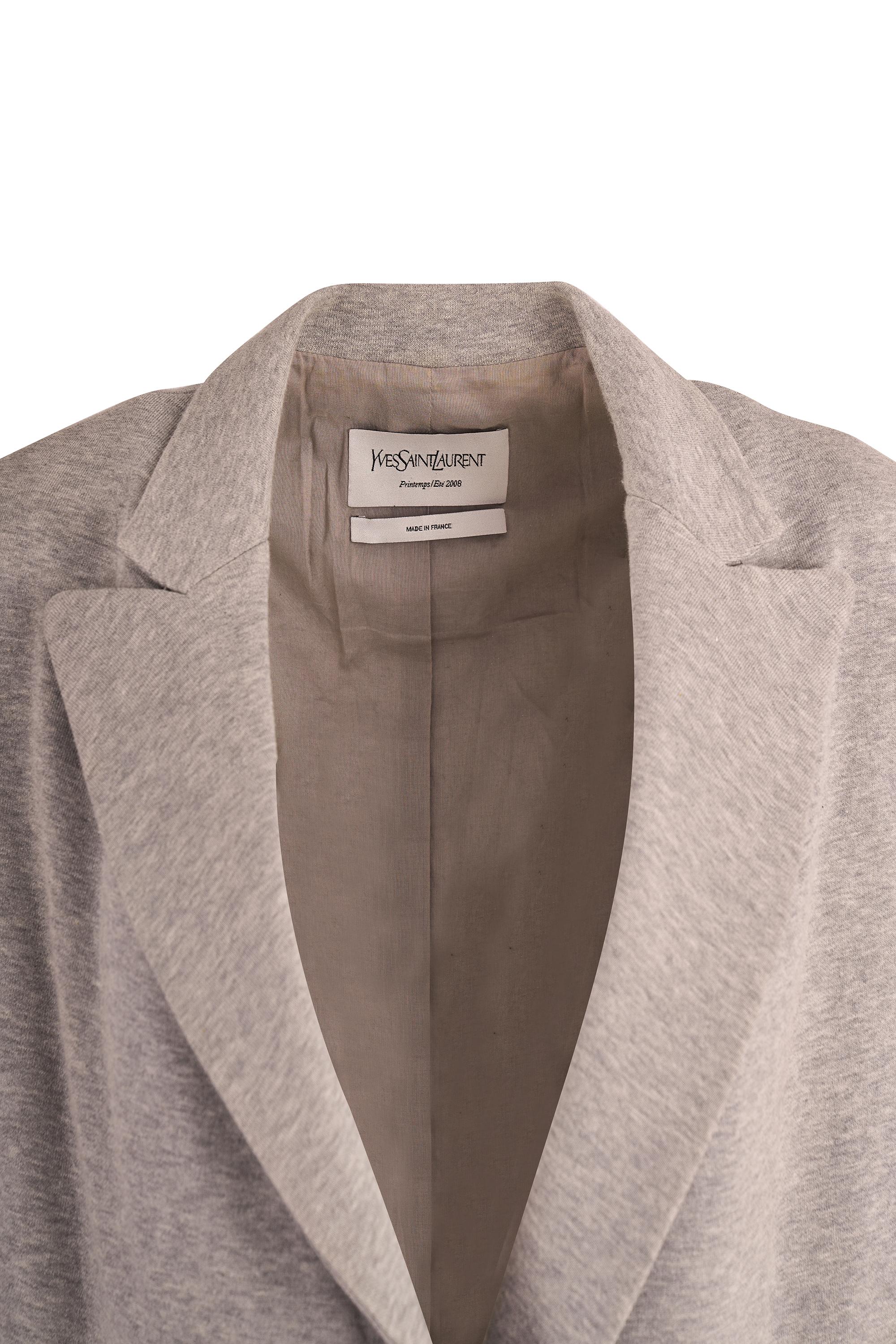 Grigio Gilet vintage in maglia grigia Yves Saint Laurent P/E 2008 in vendita