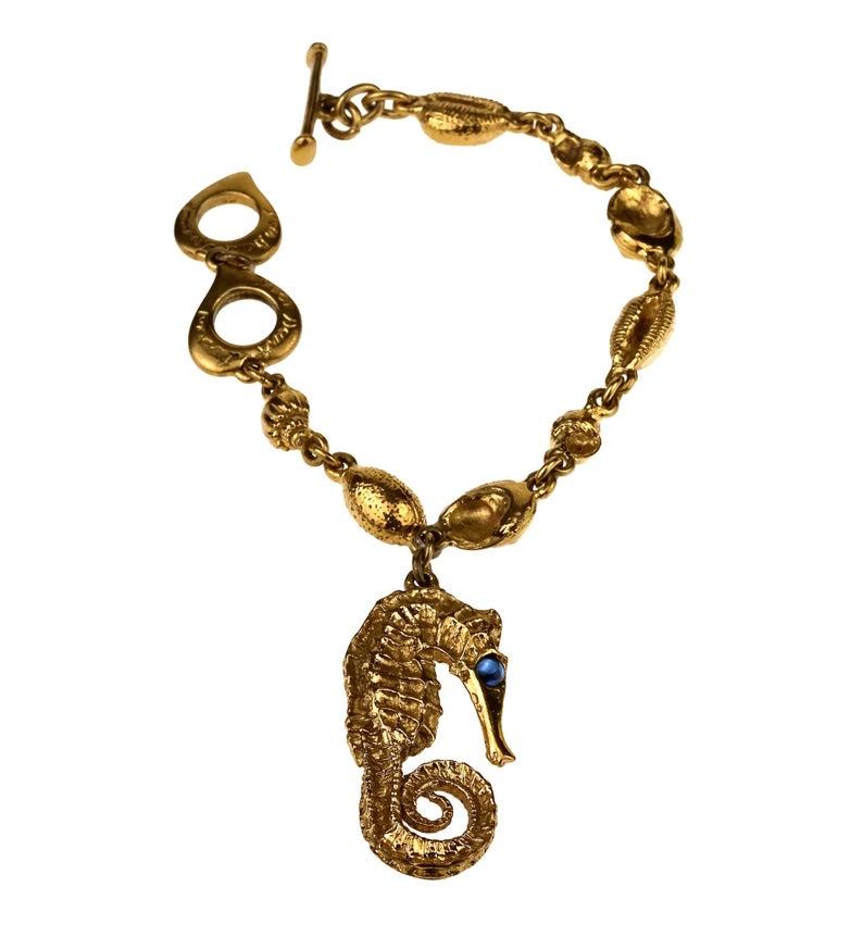 gold seahorse charm
