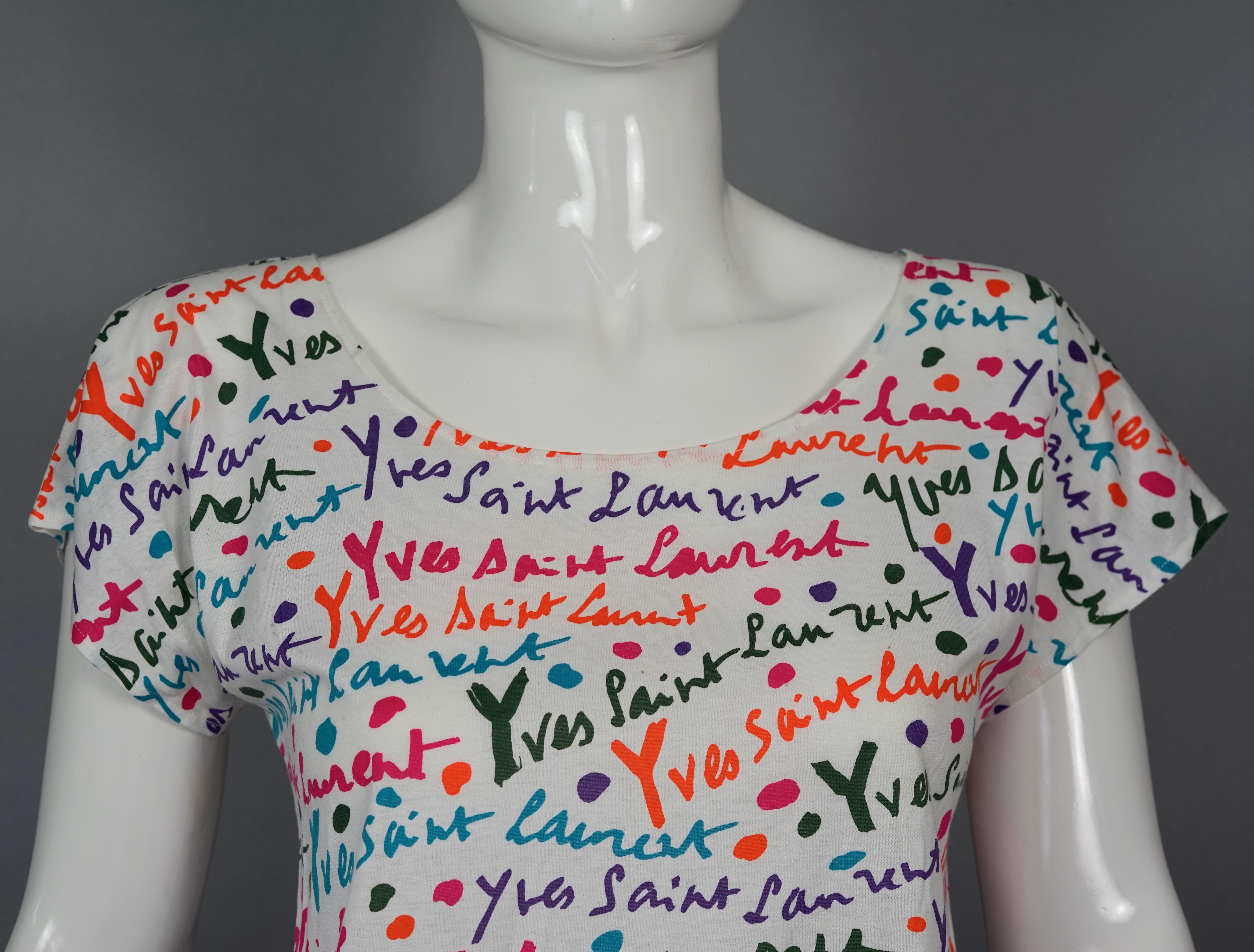 Vintage YVES SAINT LAURENT Signature Colour Block T-Shirt Top In Excellent Condition For Sale In Kingersheim, Alsace