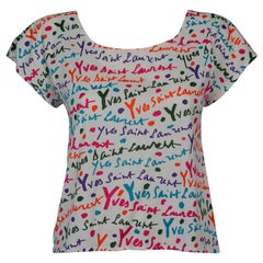 Camiseta Vintage YVES SAINT LAURENT Signature Colour Block Top