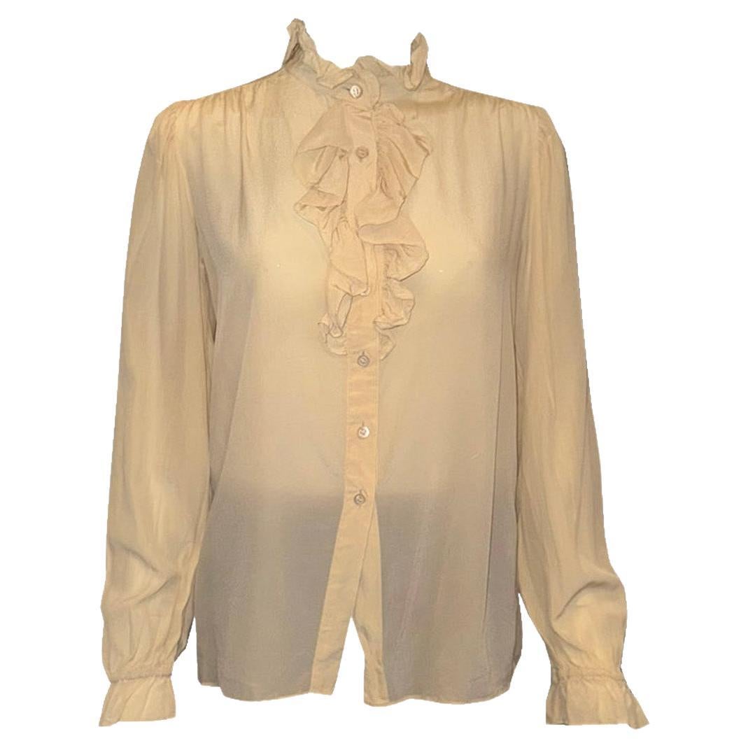 Chemisier en soie vintage Yves Saint Laurent en vente
