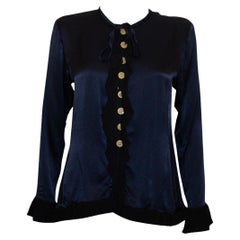 Vintage Yves Saint Laurent Silk Blouse with Frill Detail
