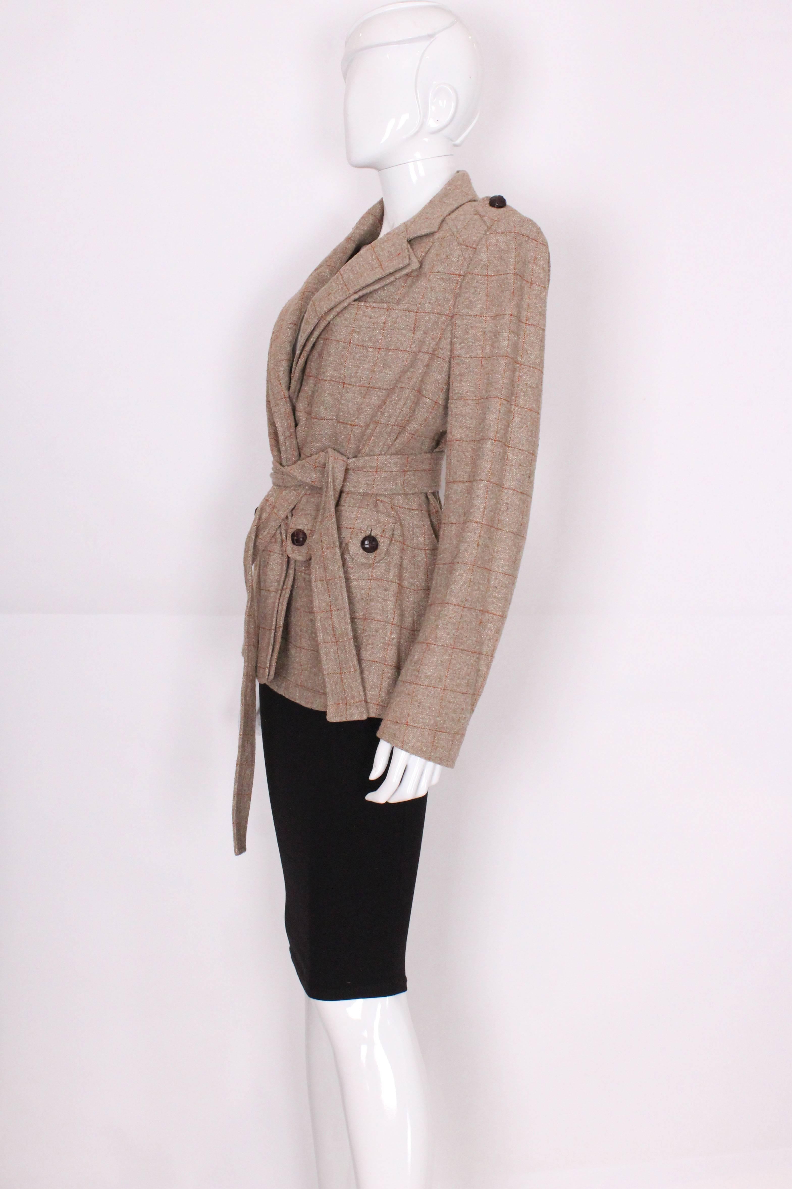 Brown Vintage Yves Saint Laurent Silk / linen mix jacket