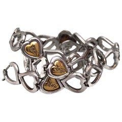 Vintage YVES SAINT LAURENT Sterling Silver Heart Necklace