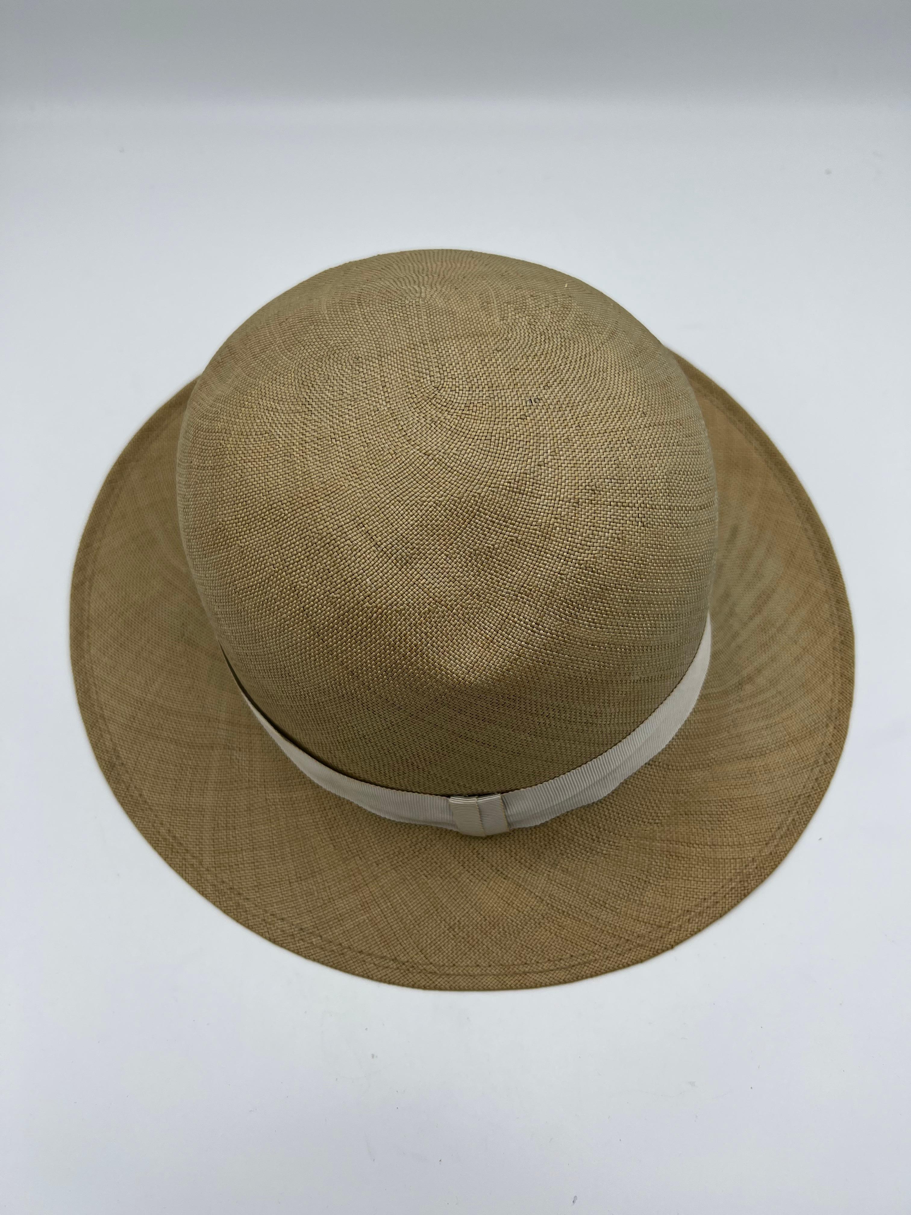 Brown Vintage Yves Saint Laurent Straw Hat For Sale