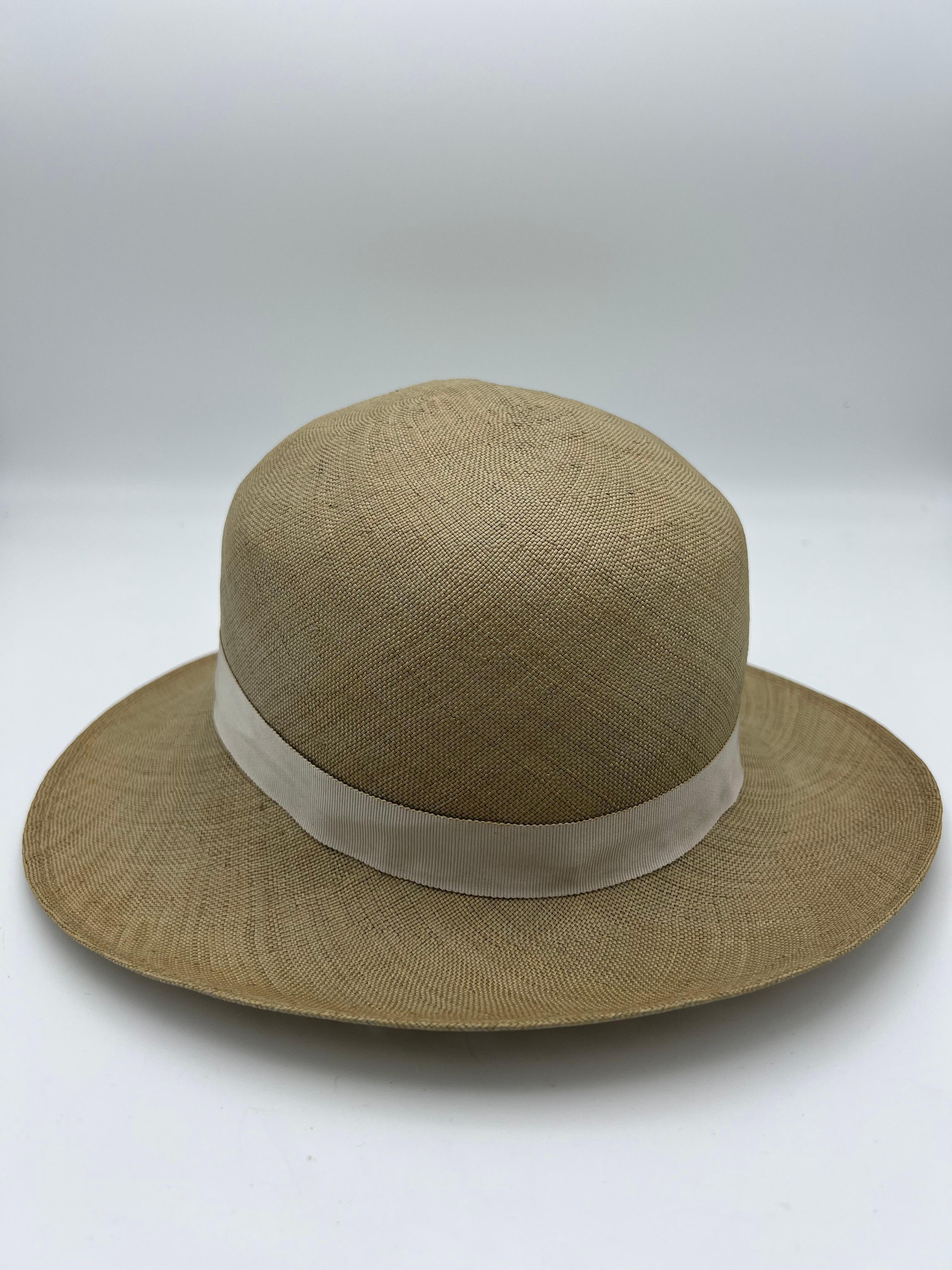 Vintage Yves Saint Laurent Straw Hat In Excellent Condition For Sale In Beverly Hills, CA