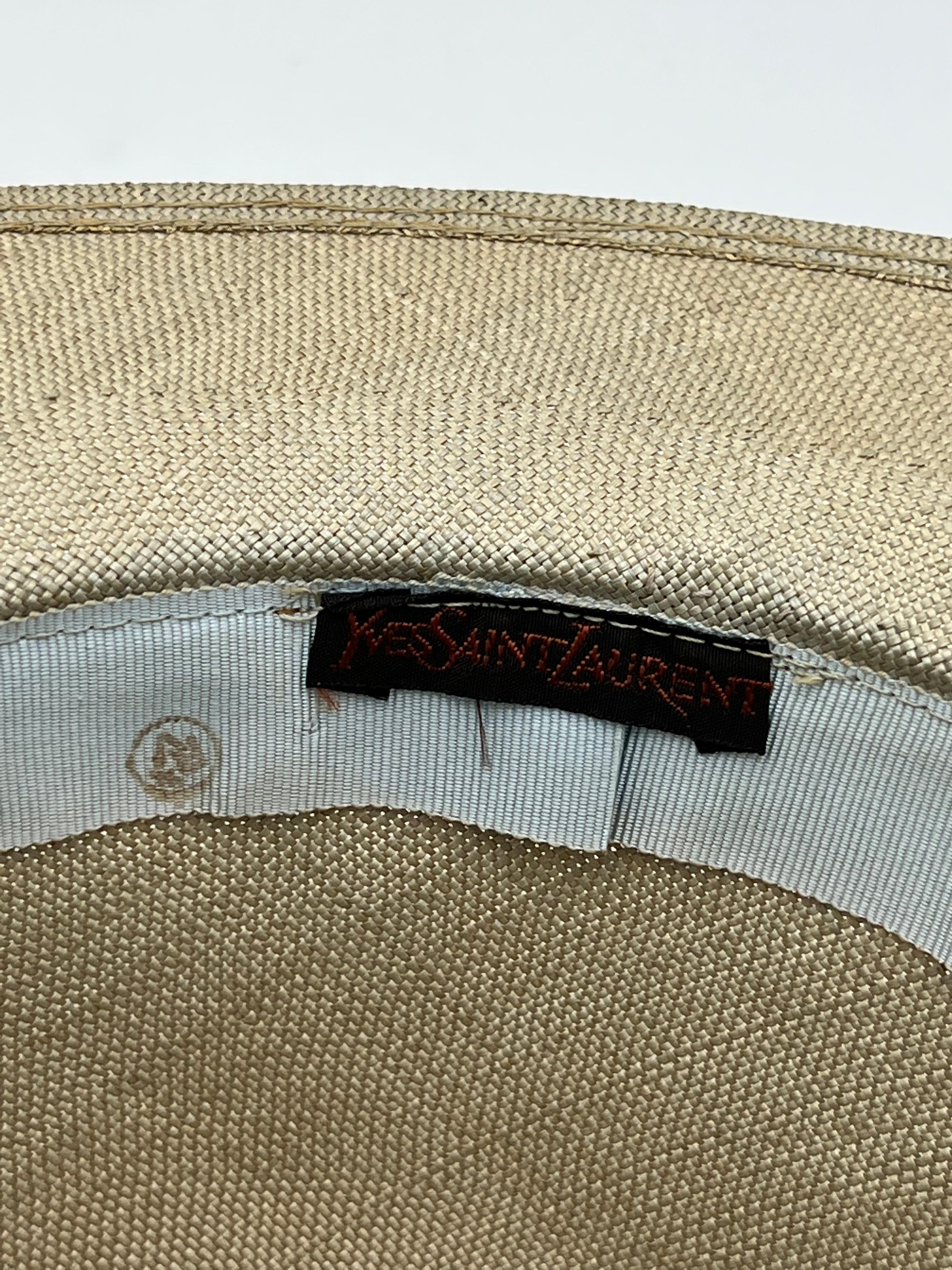 Vintage Yves Saint Laurent Straw Hat For Sale 1