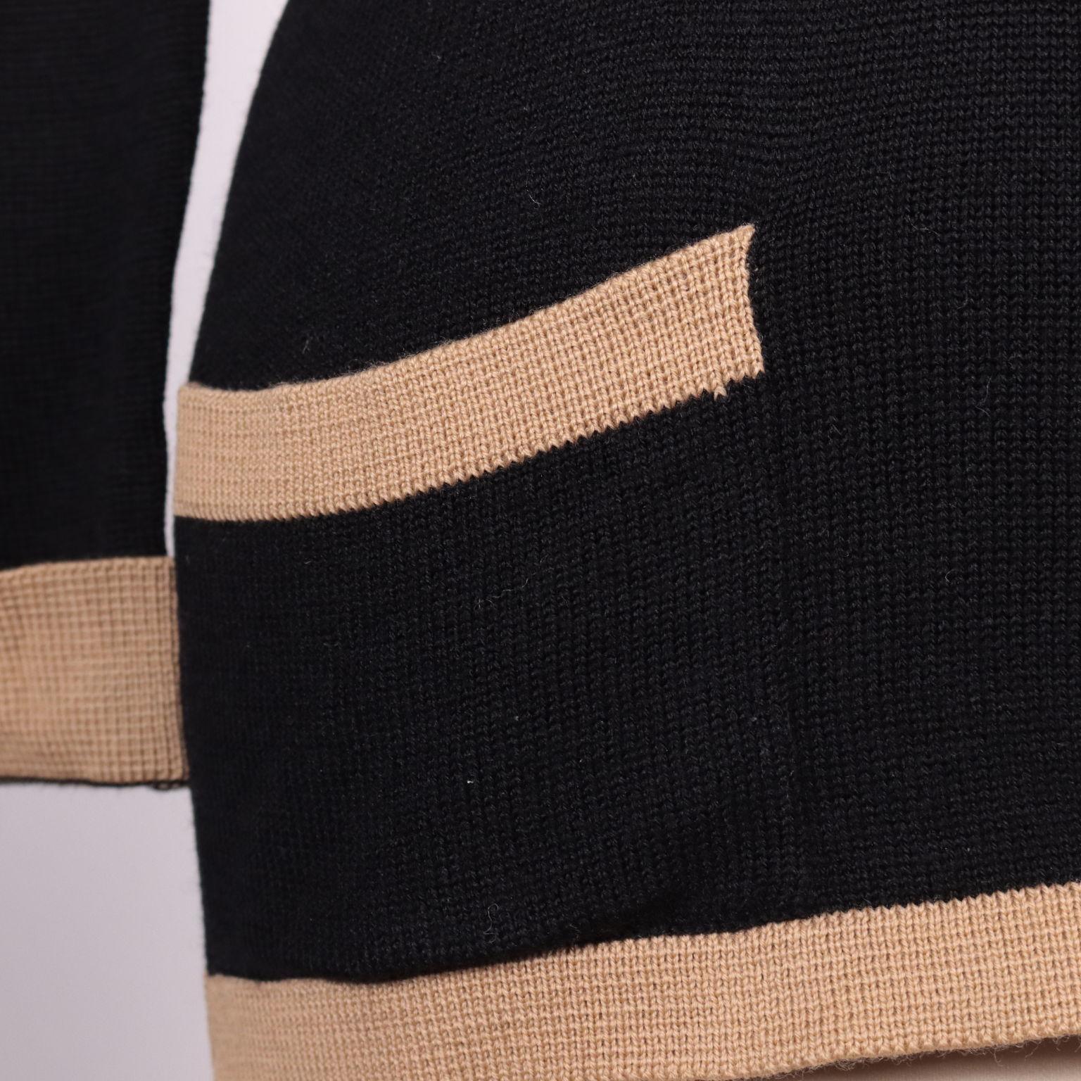 Mid-Century Modern Vintage Yves Saint Laurent Sweater Wool Paris France, 1970s