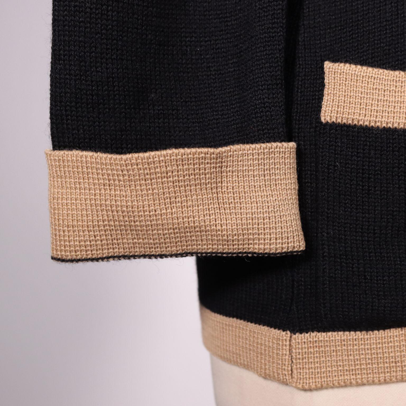 French Vintage Yves Saint Laurent Sweater Wool Paris France, 1970s