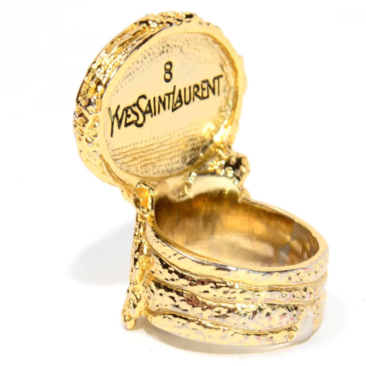 Ysl gold ring hot sale