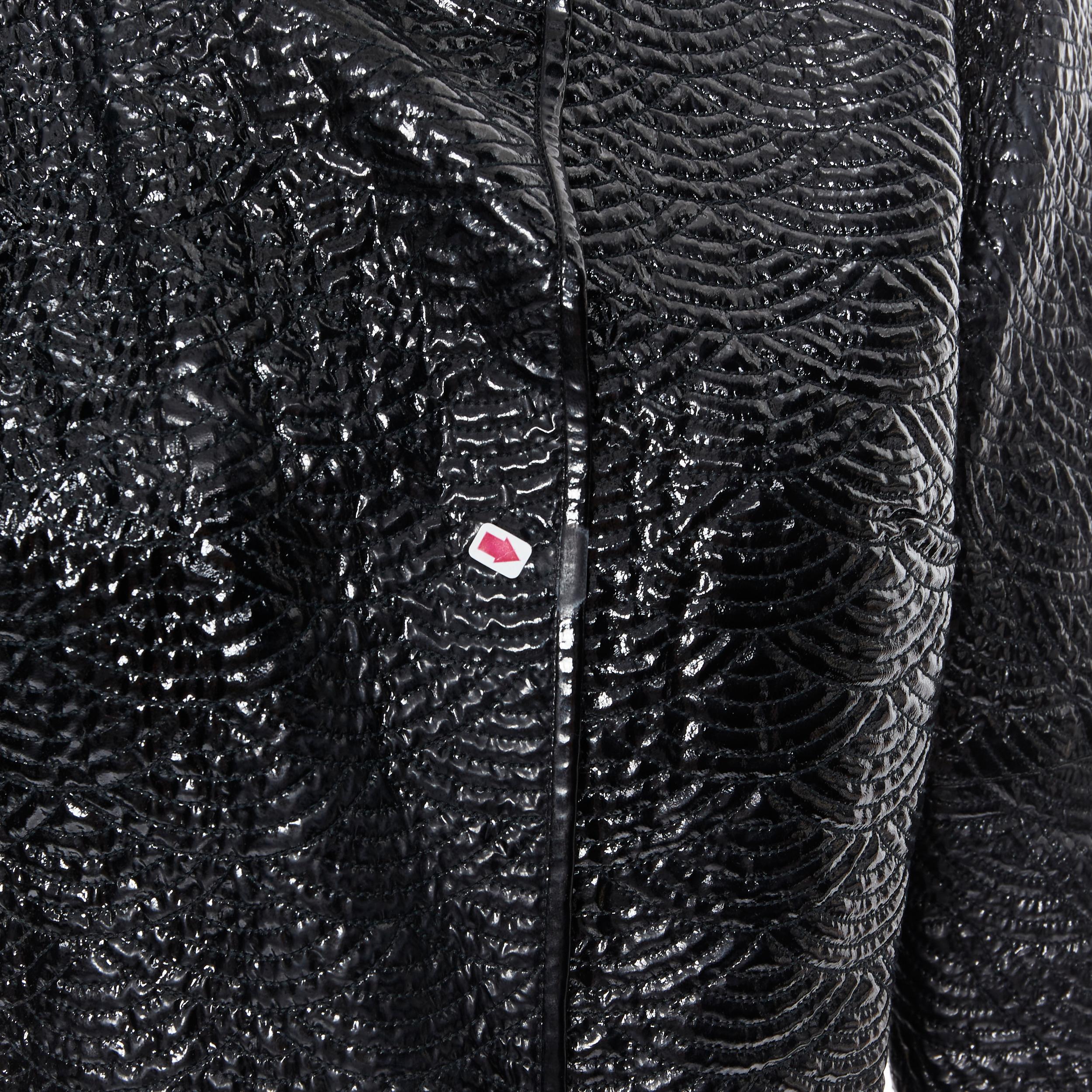 vintage YVES SAINT LAURENT TOM FORD 2004 black leather oriental belt jacket S 7