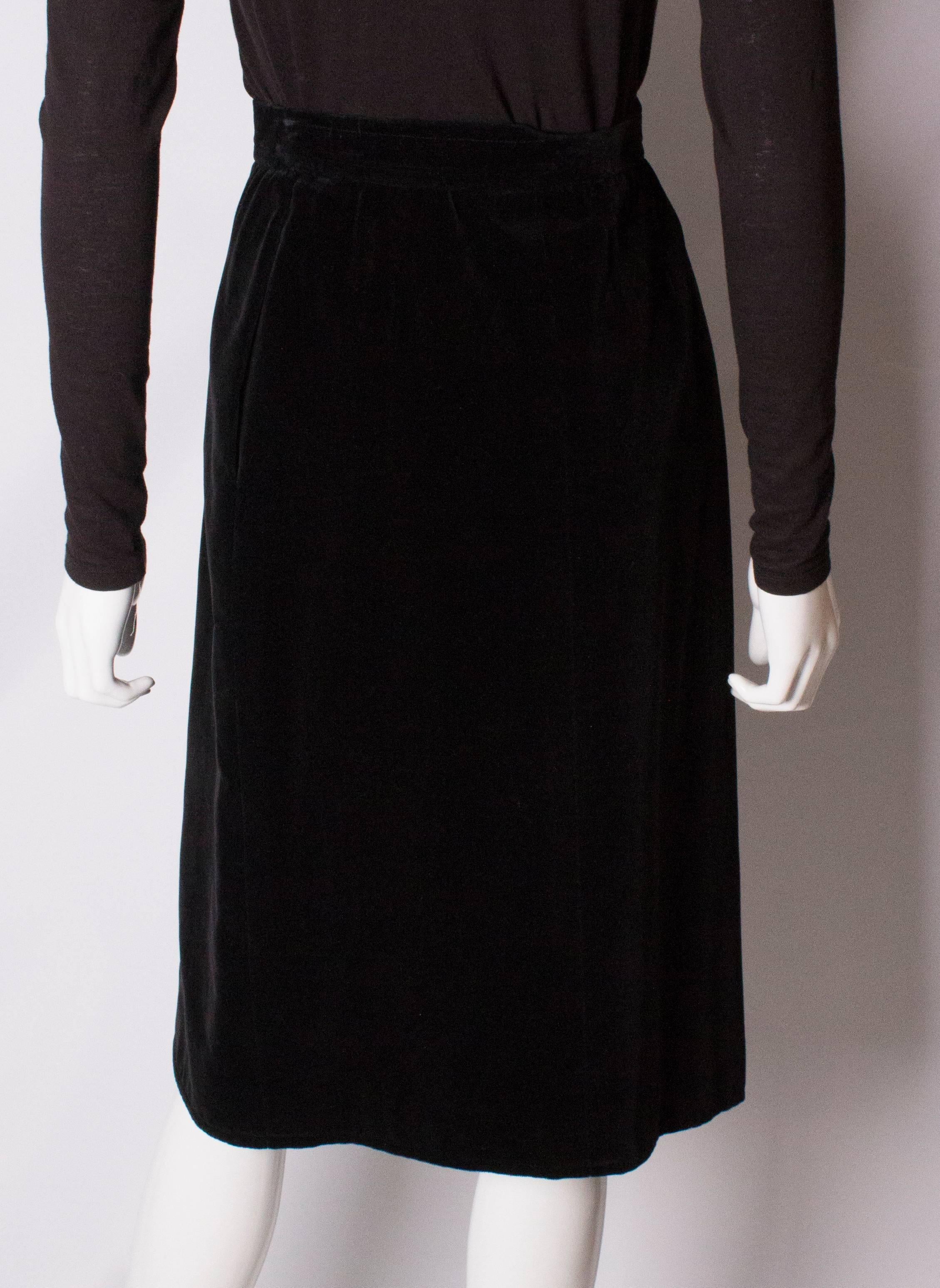 Women's  Vintage Yves Saint Laurent Velvet Skirt For Sale