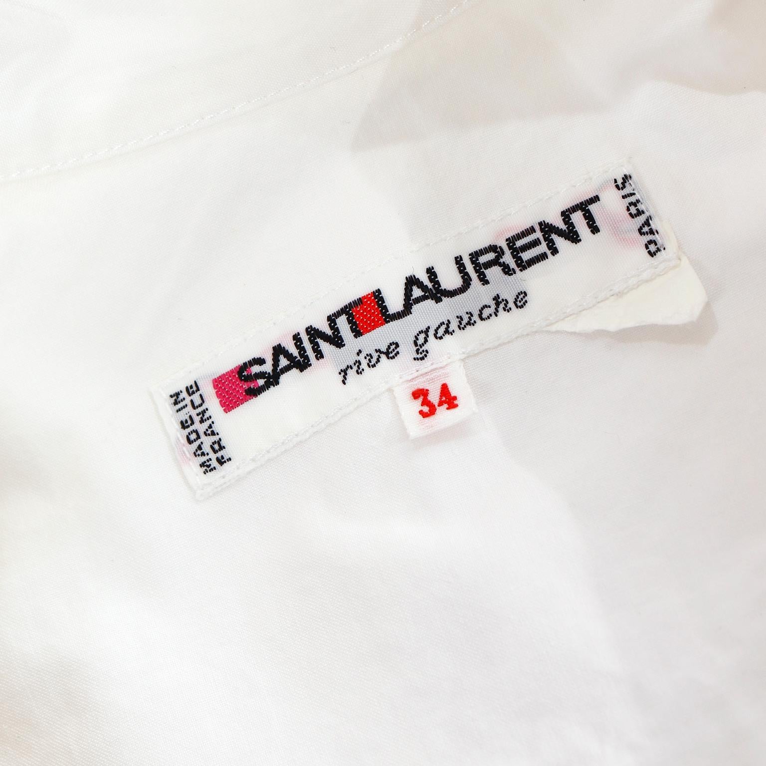 Vintage Yves Saint Laurent White Cotton Coat Dress or Duster Style Coat For Sale 2