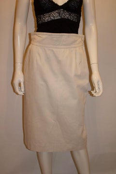 Vintage Yves Saint Laurent White Cotton Skirt