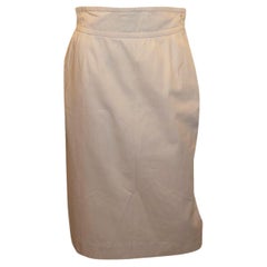 Vintage Yves Saint Laurent White Cotton Skirt