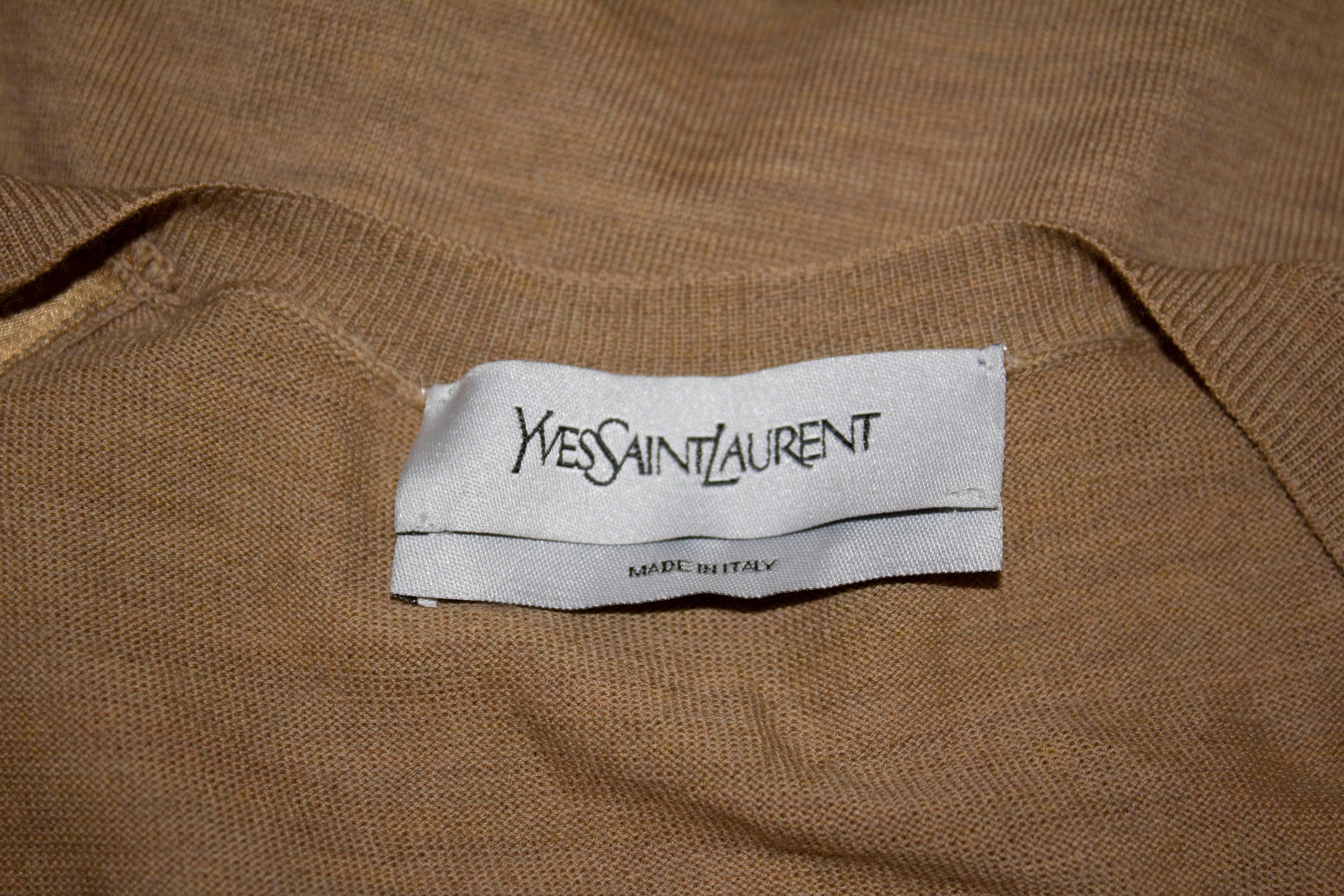 Vintage Yves Saint Laurent Wool V Neck Jumper. For Sale at 1stDibs
