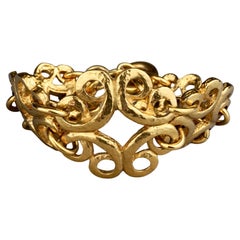 Vintage YVES SAINT LAURENT Ysl Arabesque Charm Link Bracelet