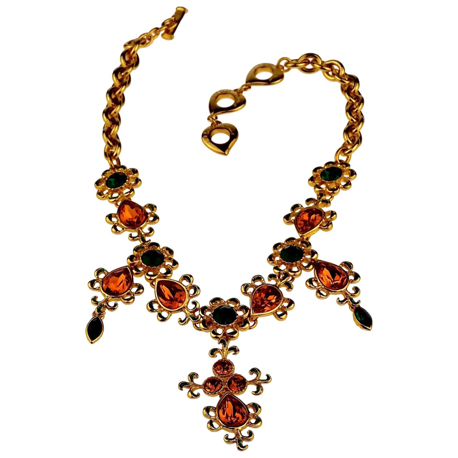 Collar Vintage YVES SAINT LAURENT Ysl Arabesque Esmalte Joyado