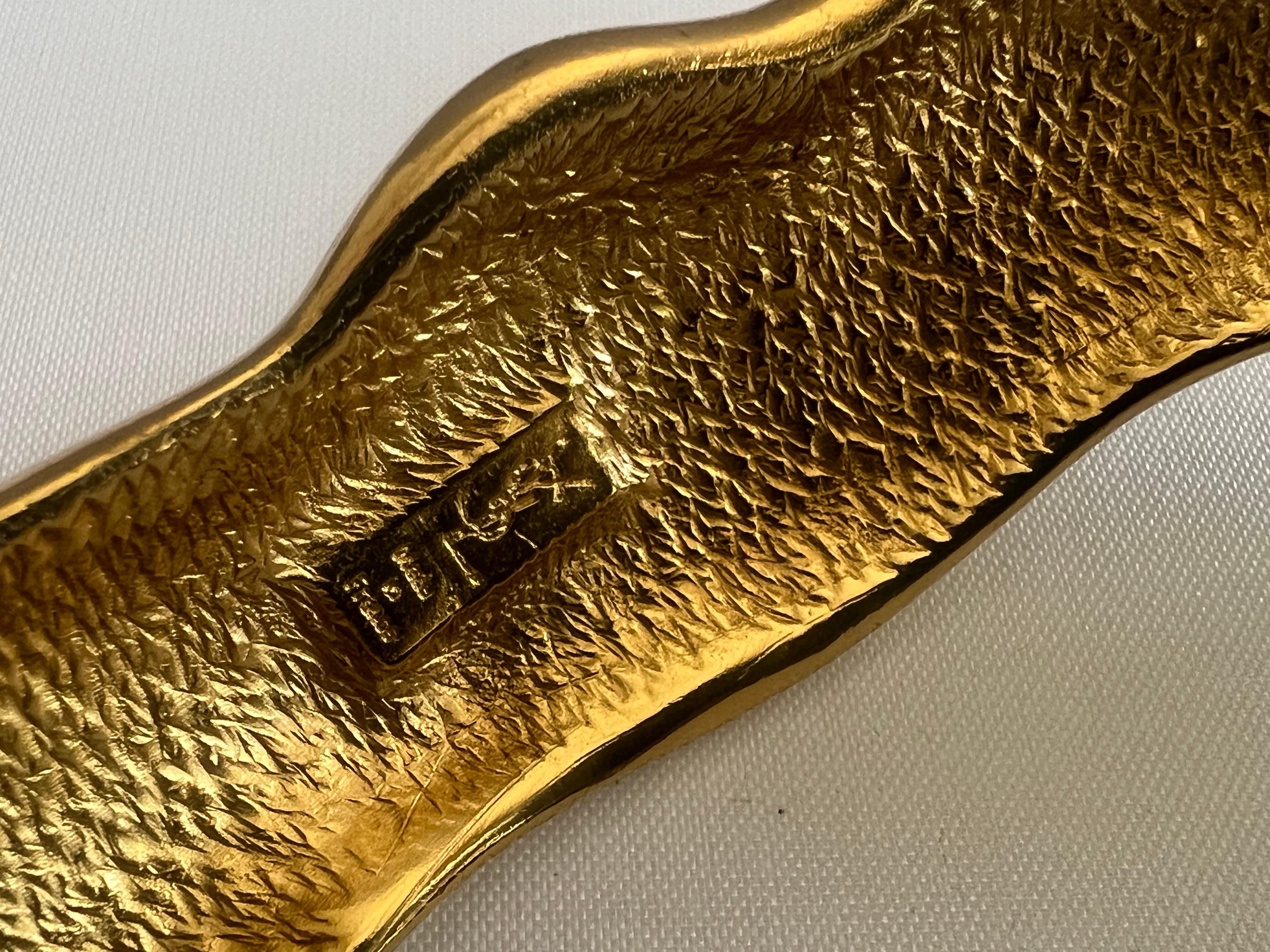 Vintage Yves Saint Laurent YSL Architectural Gilt Choker Necklace 2