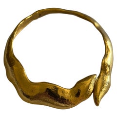 Vintage Yves Saint Laurent YSL Architectural Gilt Choker Necklace