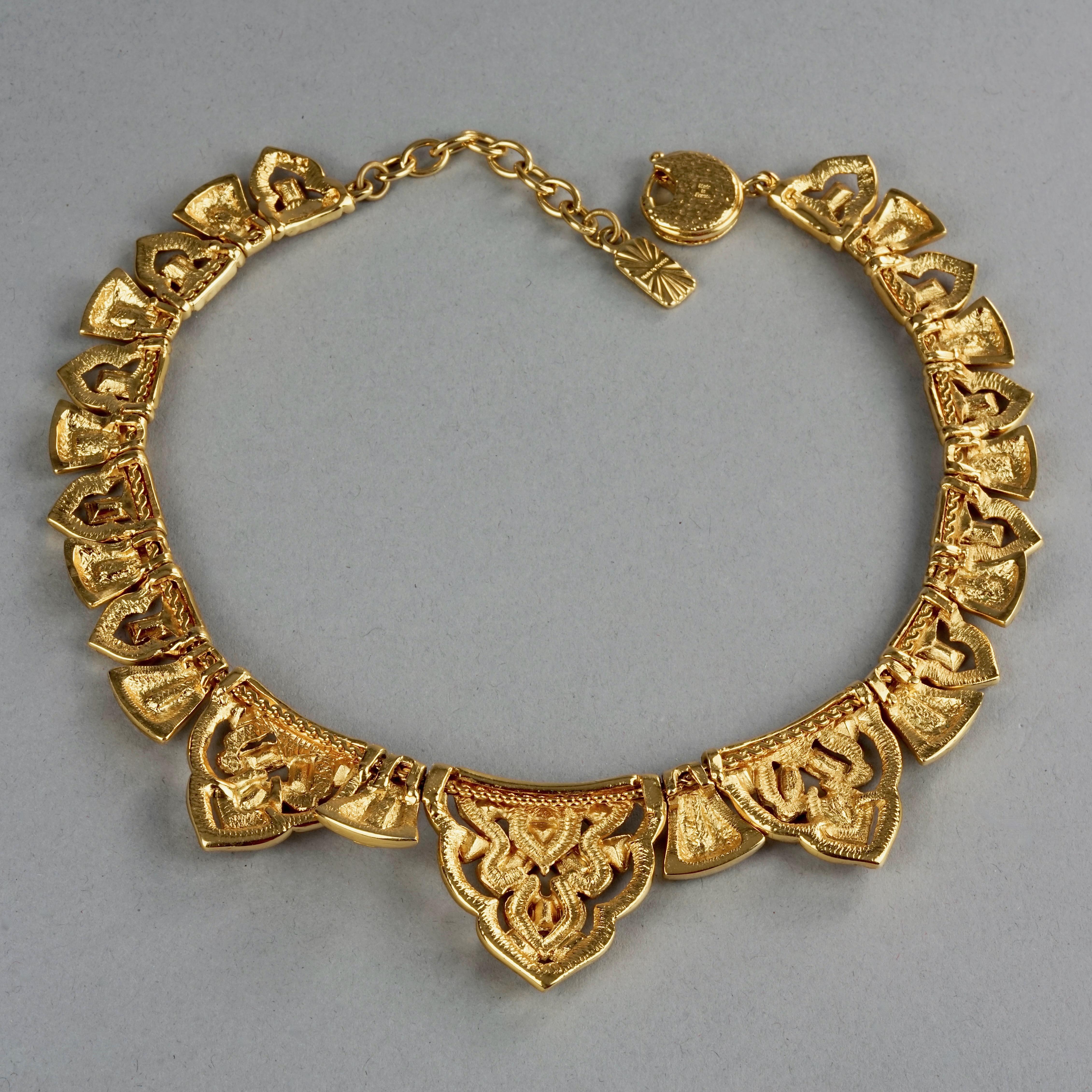 Vintage YVES SAINT LAURENT Ysl Art Deco Rhinestone Link Necklace For Sale 6
