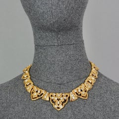 Vintage YVES SAINT LAURENT Ysl Art Deco Rhinestone Link Necklace