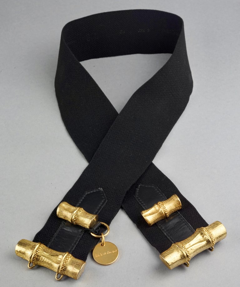 Vintage YVES SAINT LAURENT Ysl Bamboo Elastic Belt For Sale at - Main Image