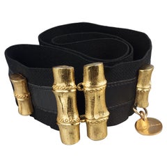 Vintage YVES SAINT LAURENT Ysl Cinturón elástico de bambú