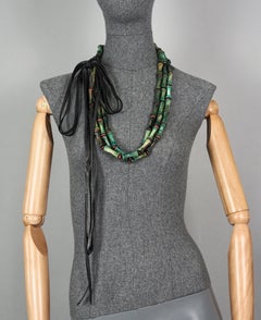 Vintage YVES SAINT LAURENT Ysl Bamboo Resin Multi Strand Belt