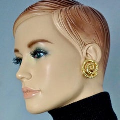 Vintage YVES SAINT LAURENT Ysl Bamboo Spiral Earrings