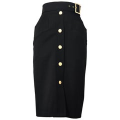 Vintage YVES SAINT LAURENT Ysl Belted Pencil Skirt