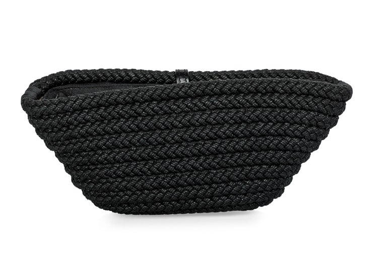 Vintage Yves Saint Laurent YSL Black Braided Rope Coral Shell Clutch ...