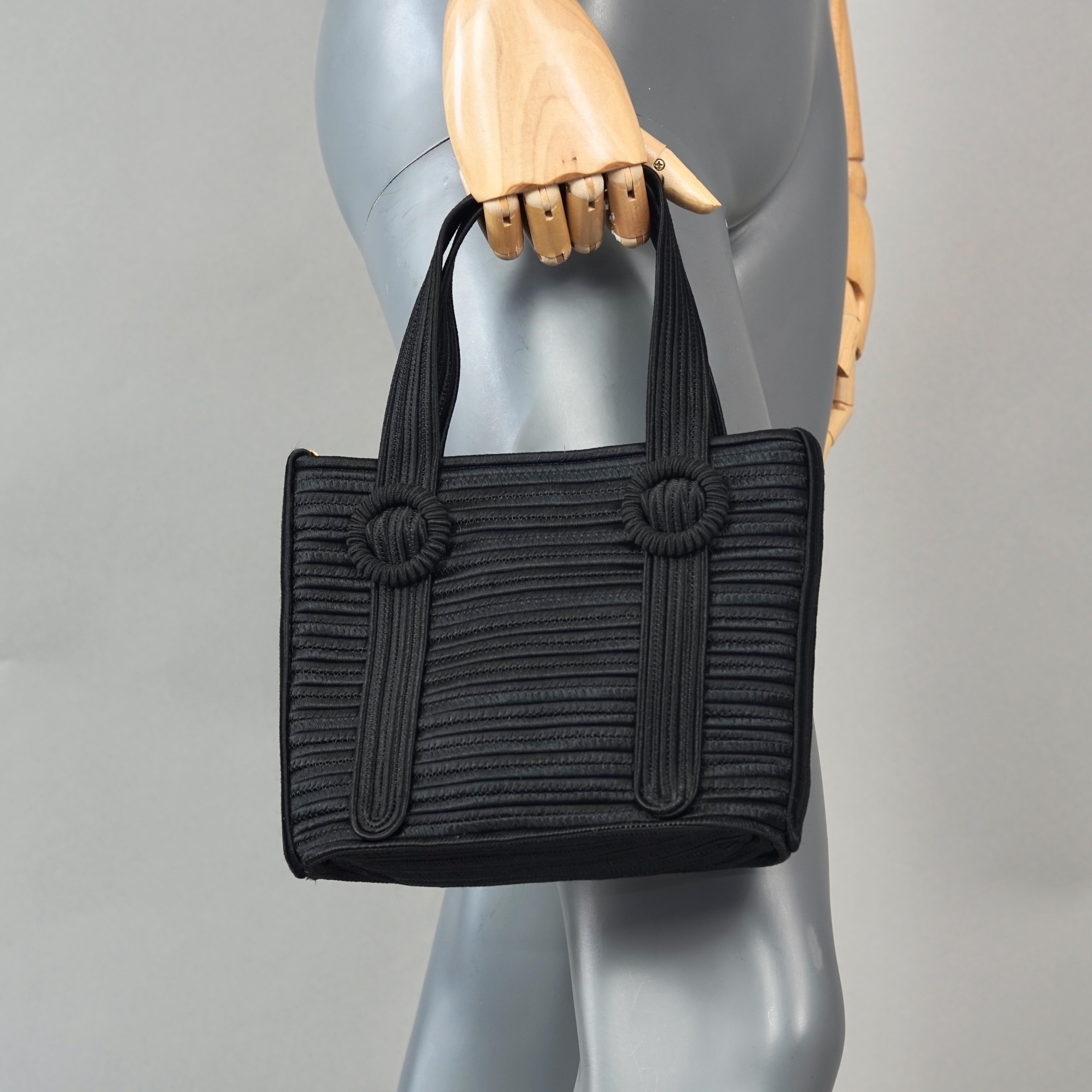 Vintage YVES SAINT LAURENT Ysl Black Passementerie  Hand Bag

Measurements:
Height: 6.89 inches (17.5 cm) without the handles
Width: 8.66 inches (22 cm)
Depth: 2.75 inches (7 cm)
Handles: 11.81 inches  (30 cm)

Features:
- 100% Authentic YVES SAINT