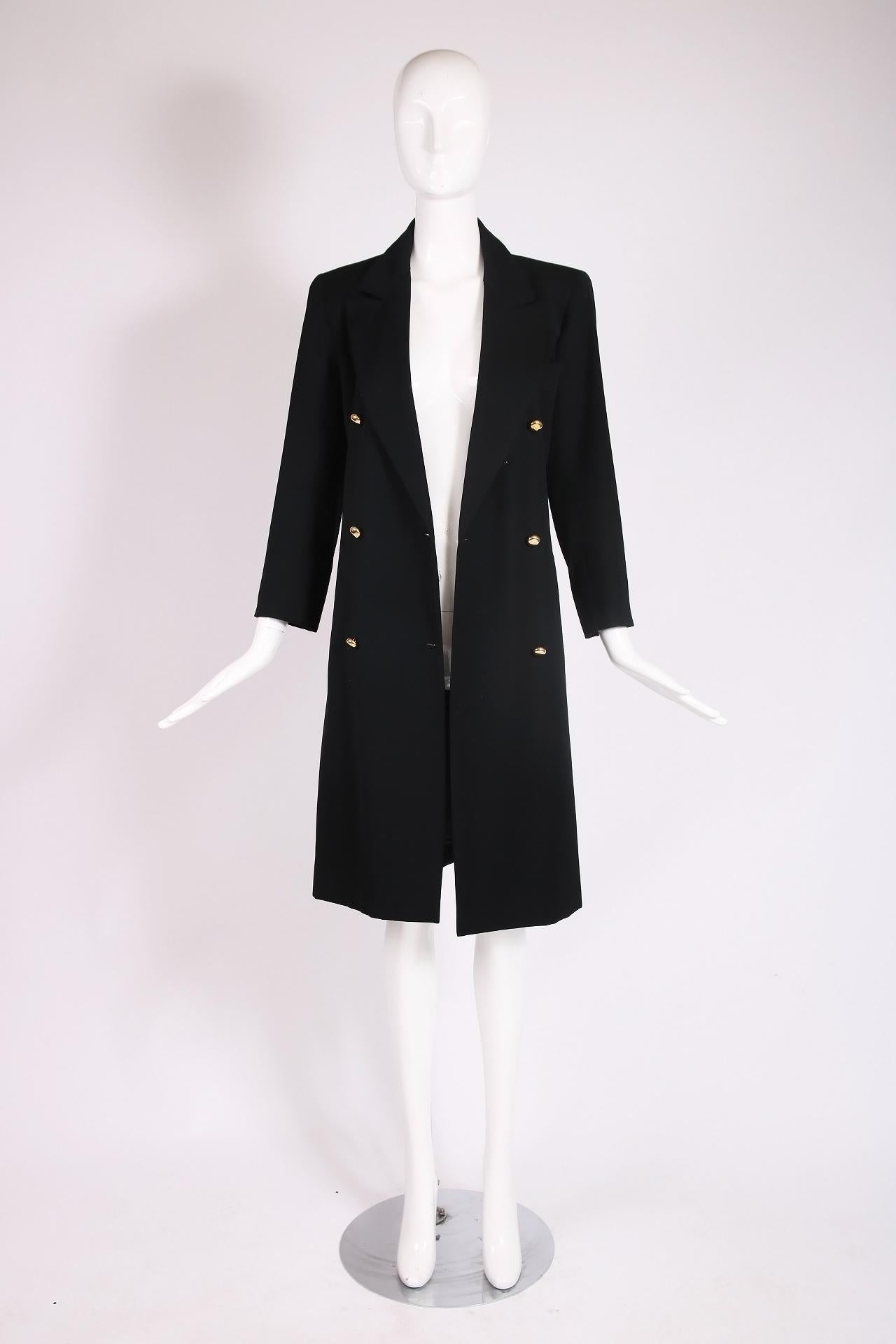 Vintage Yves Saint Laurent YSL Black Smoking Coat In Excellent Condition In Studio City, CA