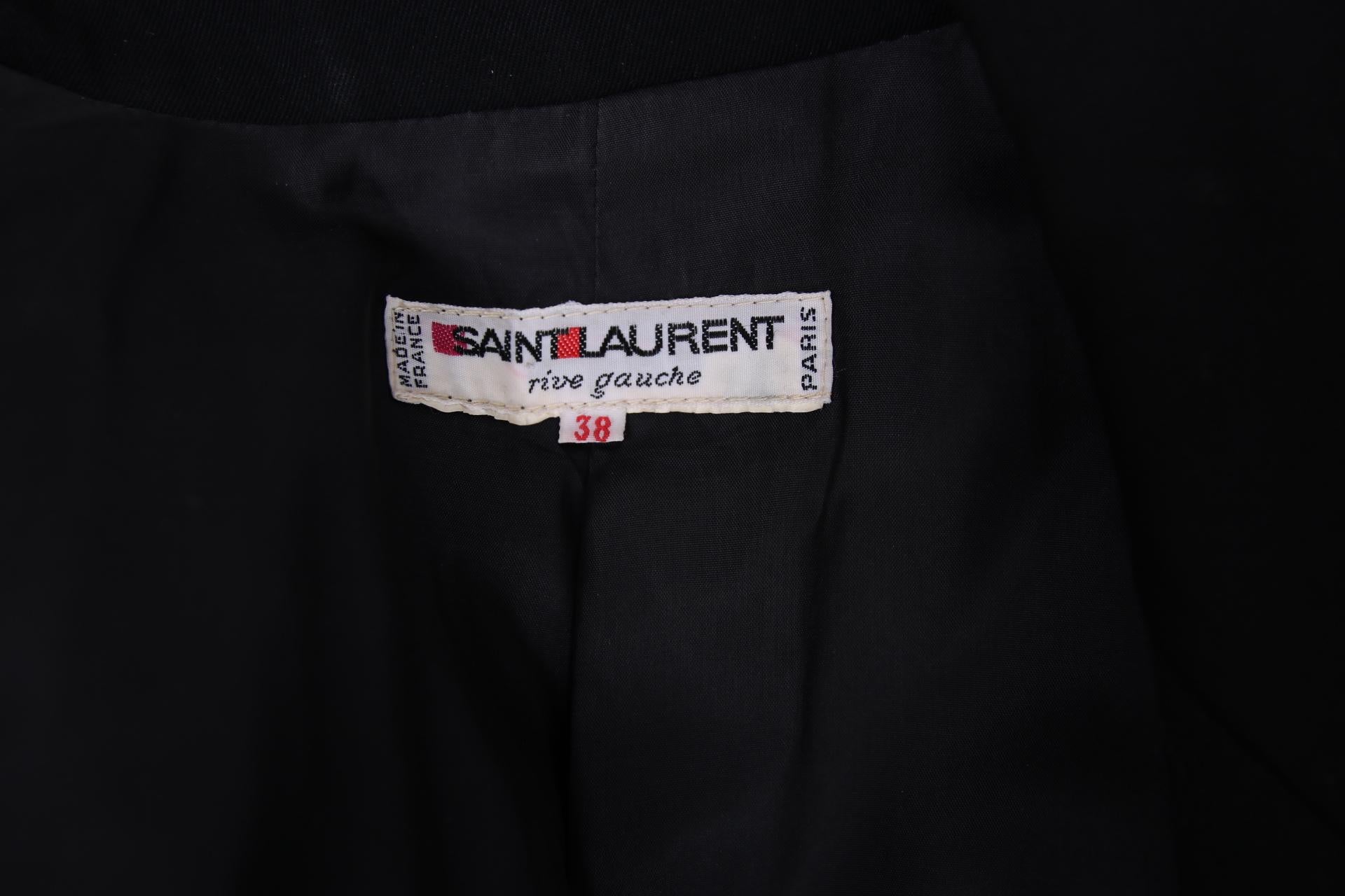 Vintage Yves Saint Laurent YSL Black Smoking Coat 1
