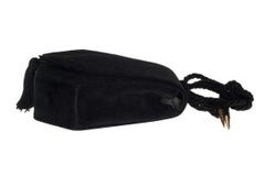 Jahrgang YVES SAINT LAURENT Ysl schwarze Quaste Wildleder Umhängetasche