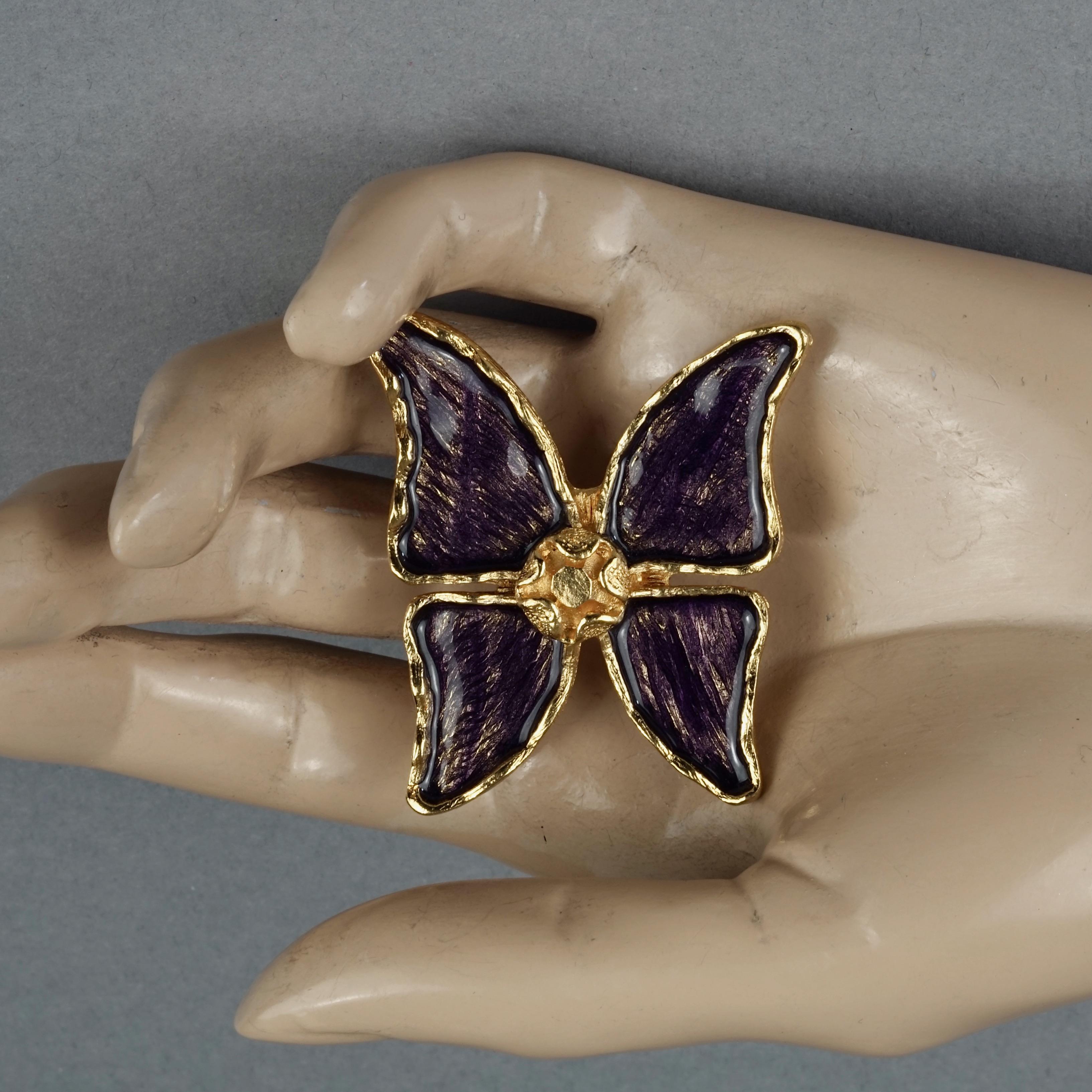 Women's Vintage YVES SAINT LAURENT Ysl Butterfly Enamel Brooch For Sale