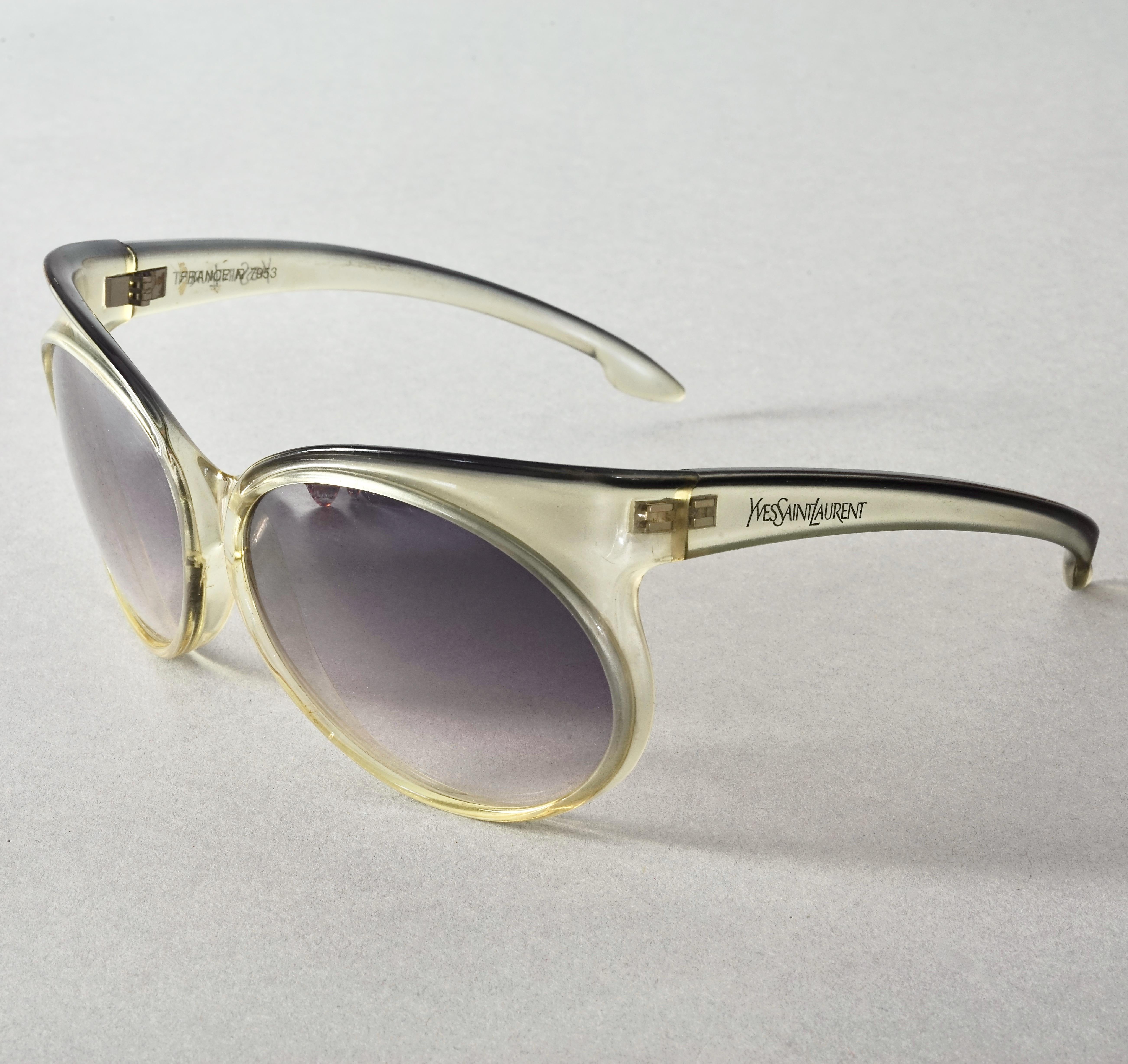Gray Vintage YVES SAINT LAURENT Ysl Butterfly Oversized Sunglasses