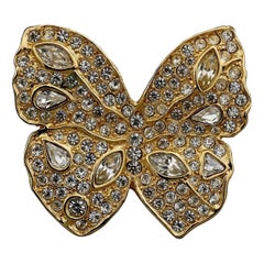 Vintage YVES SAINT LAURENT Ysl Butterfly Rhinestone Brooch