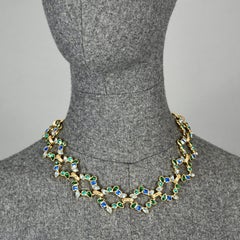 Vintage YVES SAINT LAURENT Ysl by Goossens Multi Color Rhinestone Necklace