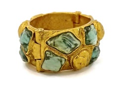 Vintage YVES SAINT LAURENT Ysl by Robert Goossens Cabochon Studded Cuff Bracelet