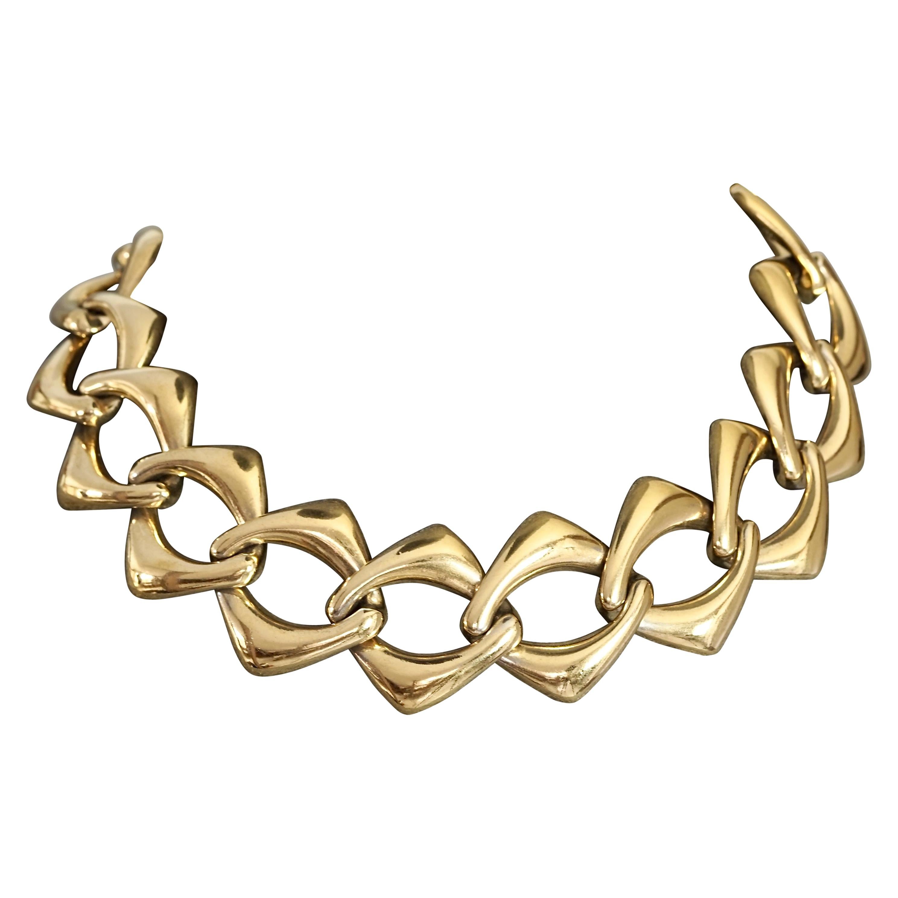 Vintage YVES SAINT LAURENT Ysl by Robert Goossens Chain Choker Necklace For Sale