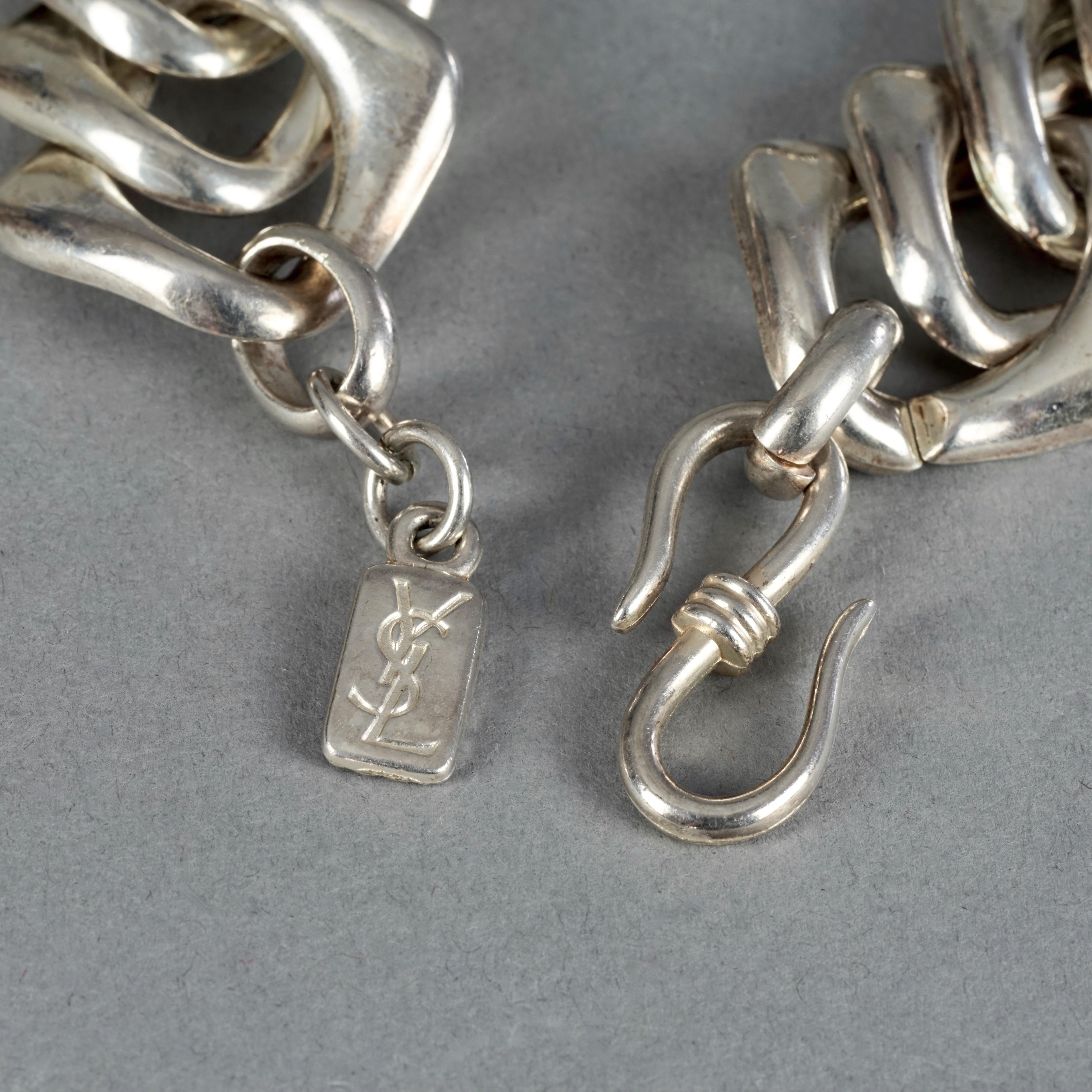 Collier ras du cou vintage YVES SAINT LAURENT Ysl avec chaîne en argent par Robert Goossens 7