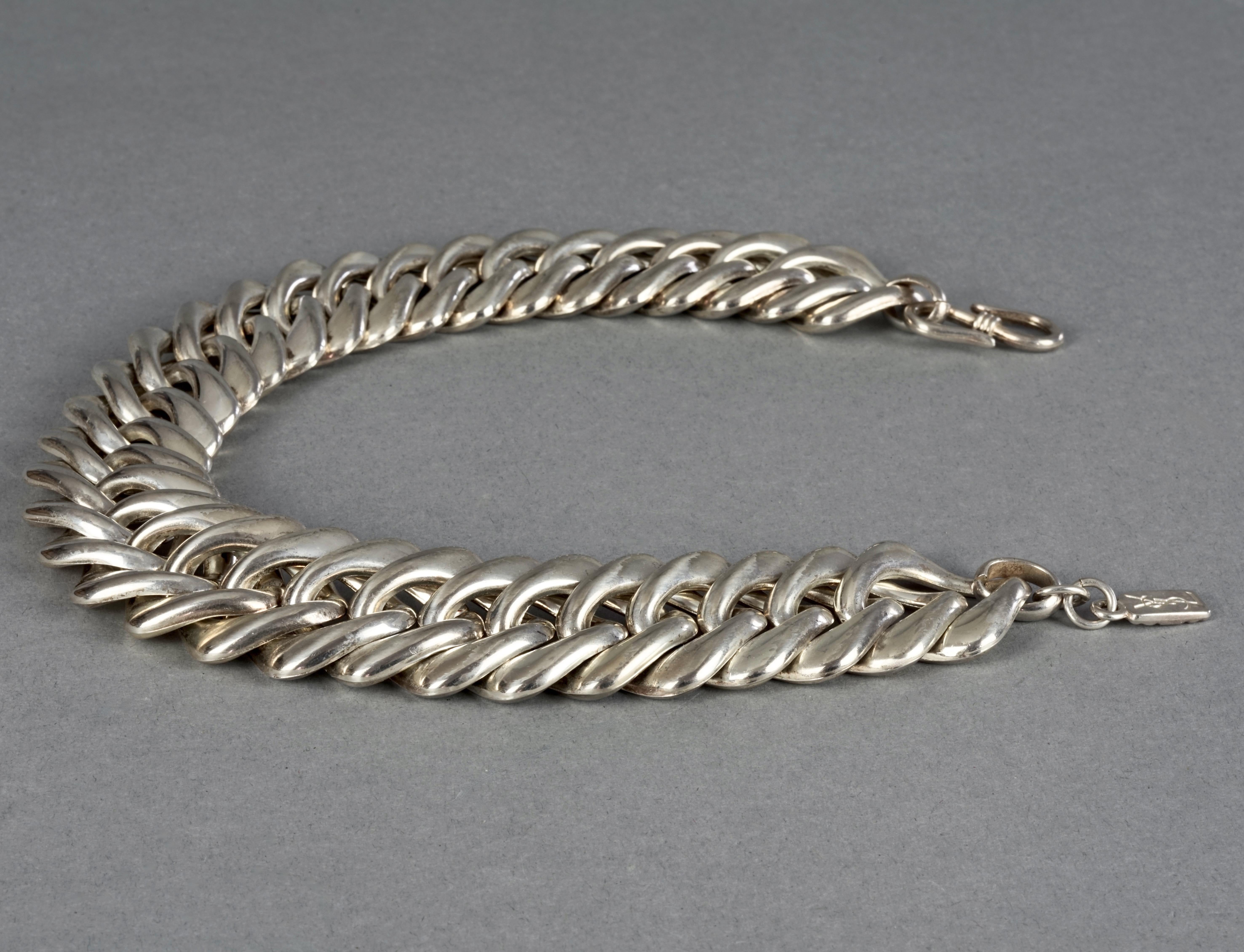 Collier ras du cou vintage YVES SAINT LAURENT Ysl avec chaîne en argent par Robert Goossens 2