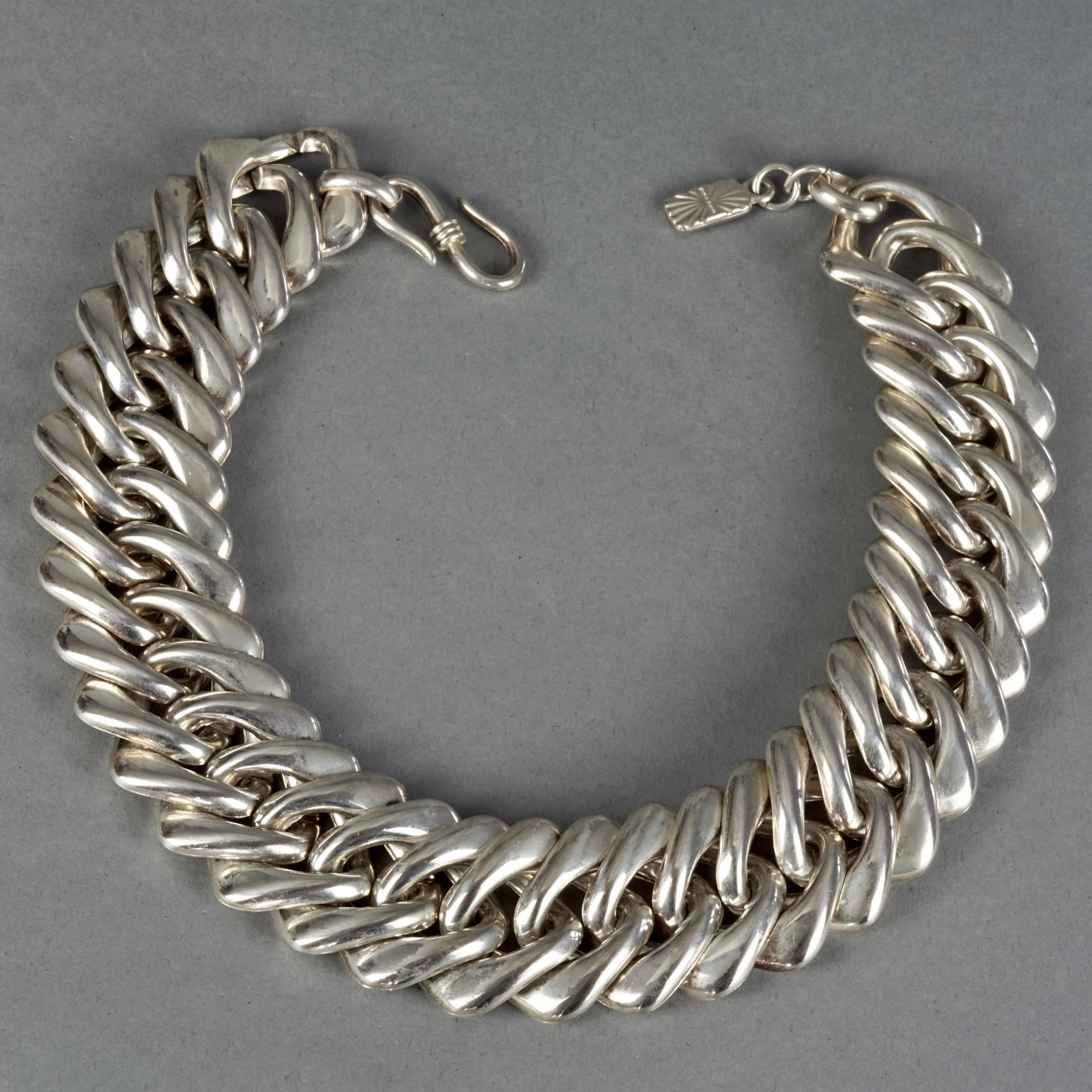 Collier ras du cou vintage YVES SAINT LAURENT Ysl avec chaîne en argent par Robert Goossens 4