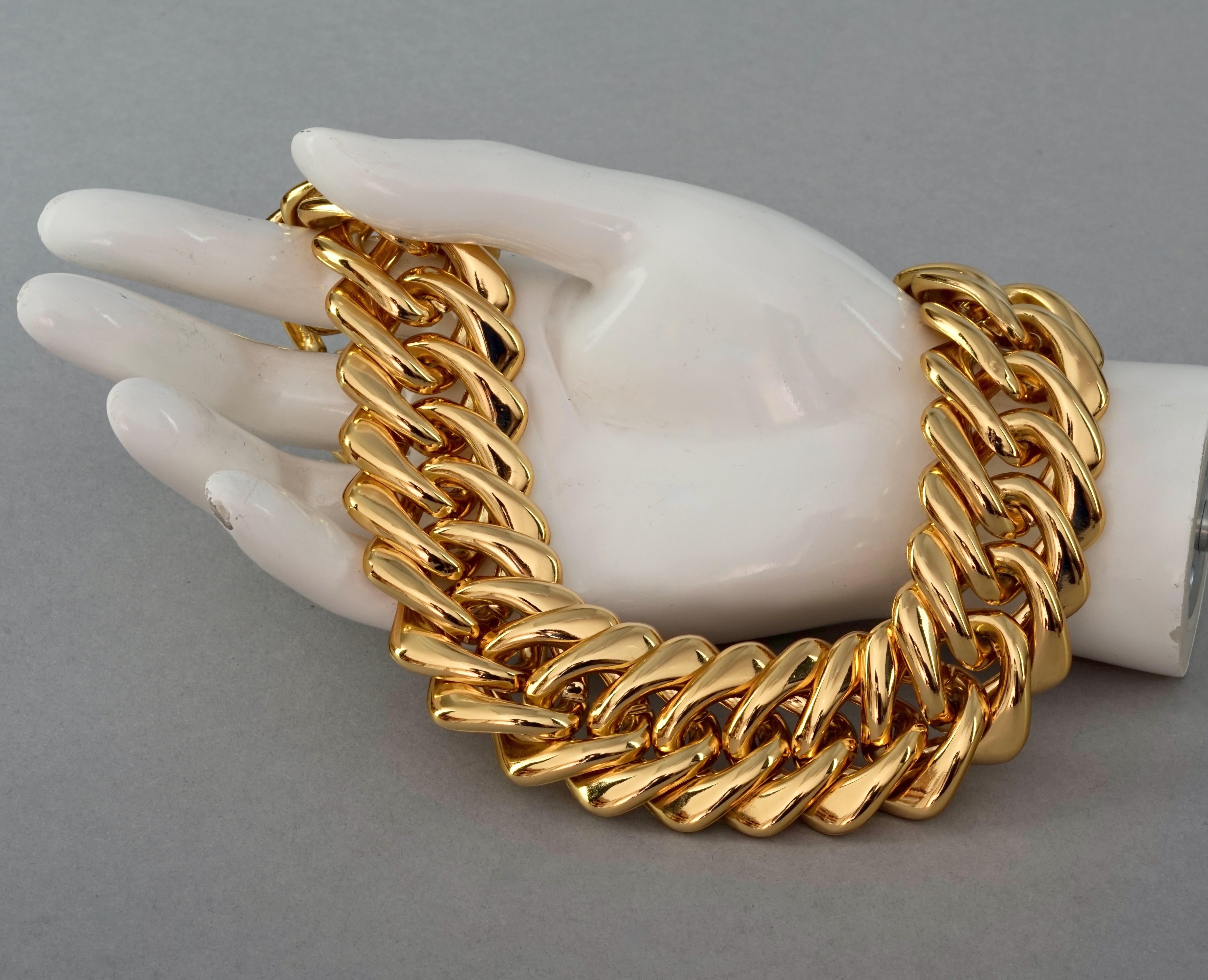 Vintage YVES SAINT LAURENT Ysl by Robert Goossens Collier Chunky Chain Choker Collier 3