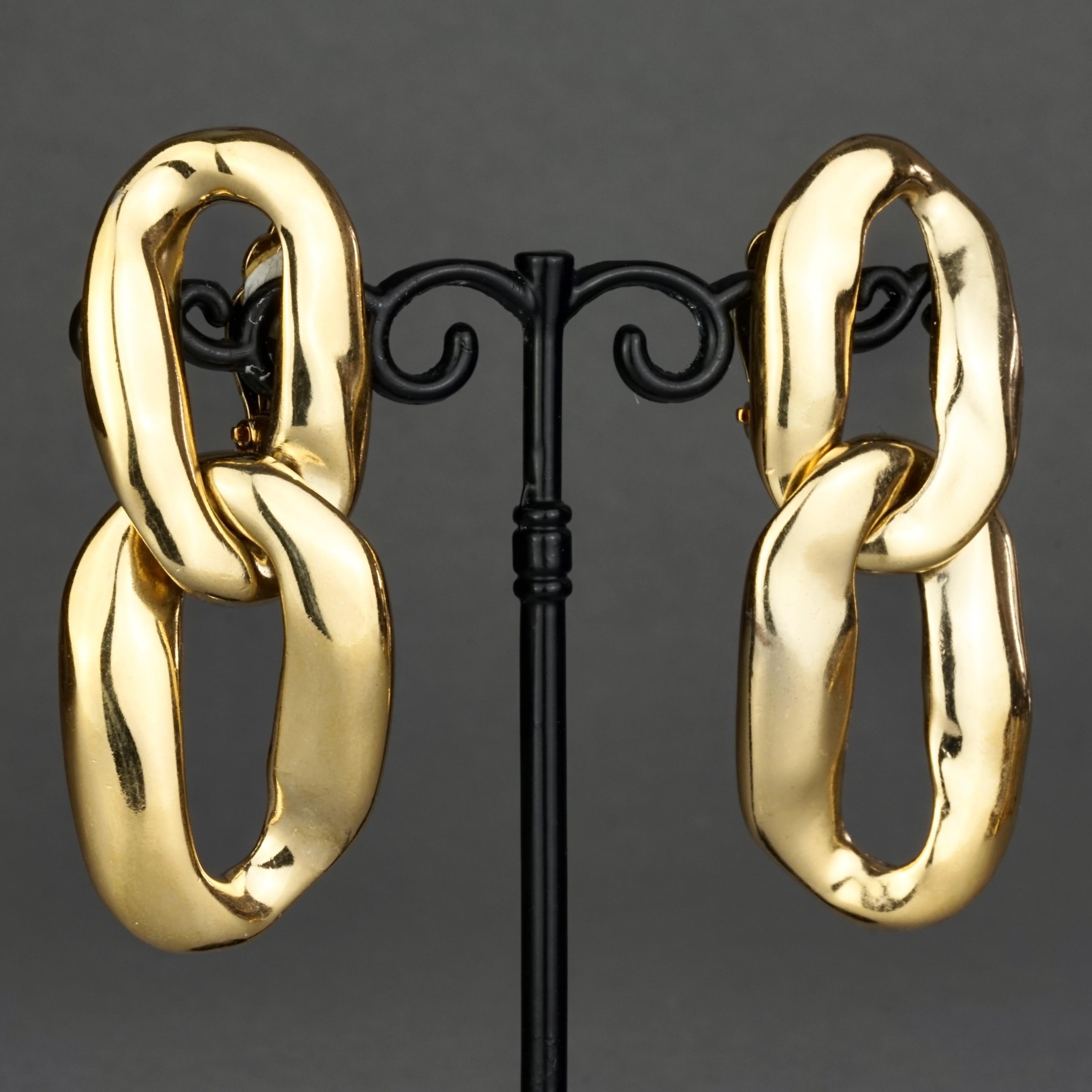 Women's Vintage YVES SAINT LAURENT Ysl by Robert Goossens Chunky Chain Earrings